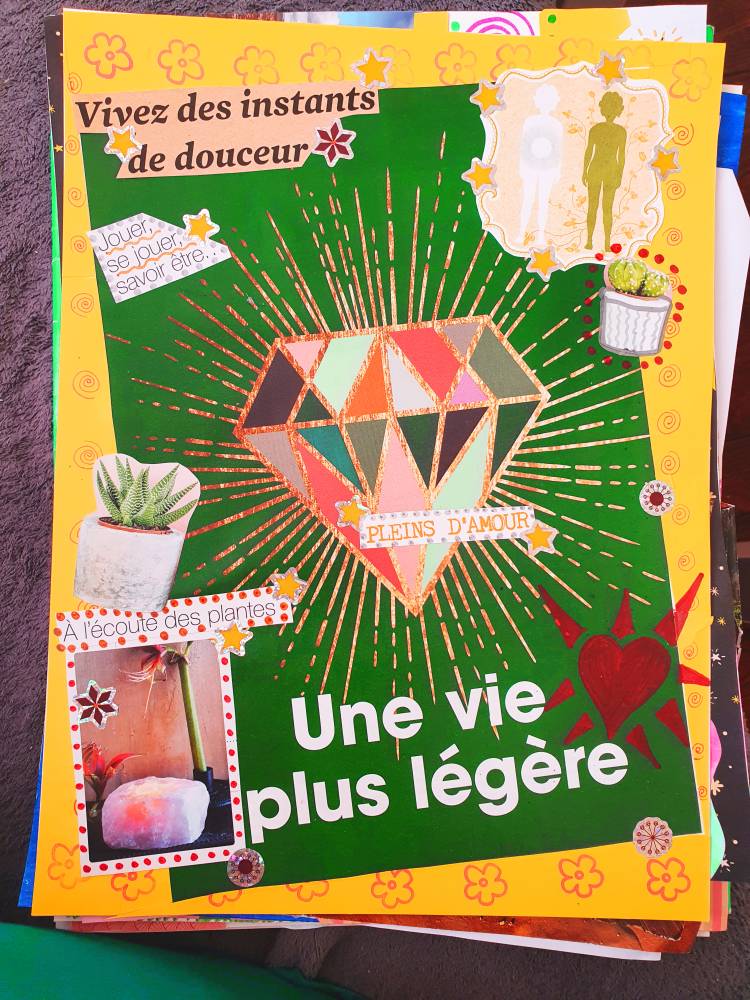 collage adulte réaliser lors d'un atelier ressources