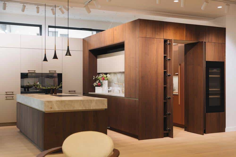 Cuisine Morel beige amande et Noyer
